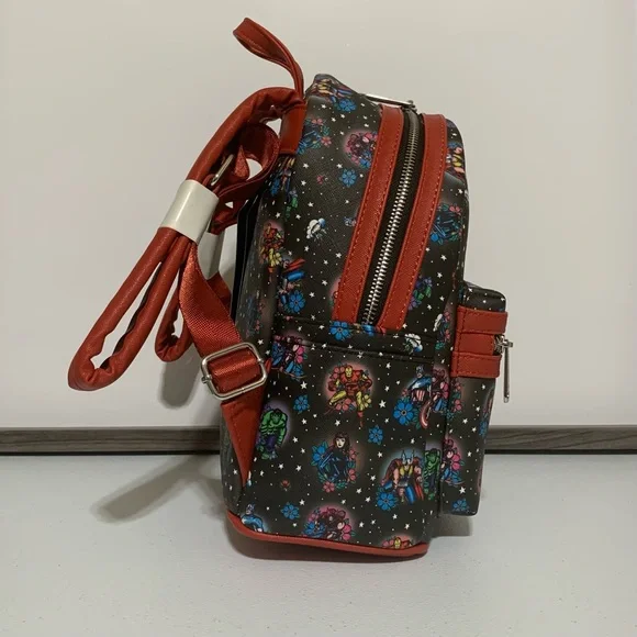 Loungefly Marvel Avengers Tattoo Mini Backpack and Zip-Around Wallet Set - Picture 3 of 13